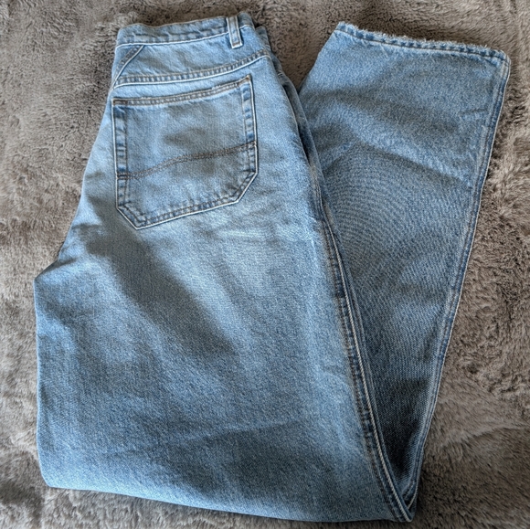 FRAME 90's Utility Loose Jeans Size 28 High Rise Roll Hems Or Straight Leg - Picture 14 of 15